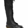 Dr. Martens 1B60 20 EYELET BOOT WITH ZIP BLACK VIRGINIA -alohas shop 190665161618