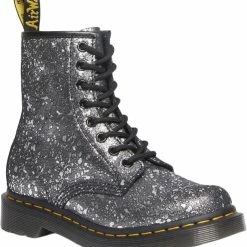 Dr. Martens 1460 Black Metallic Paint Splatter Suede