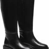 Mango Leather Boots With Tall Leg