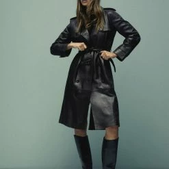 Mango Leather Boots With Tall Leg -alohas shop 37094384 99 99999999 01