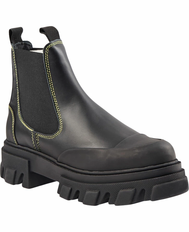 Ganni Low Chelsea Boot Yellow Stitch 3 Ganni Low Chelsea Boot Yellow Stitch
