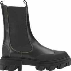 Ganni Mid Chelsea Boot Yellow Stitch