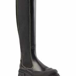 Ganni High Chelsea Boot Yellow Stitch